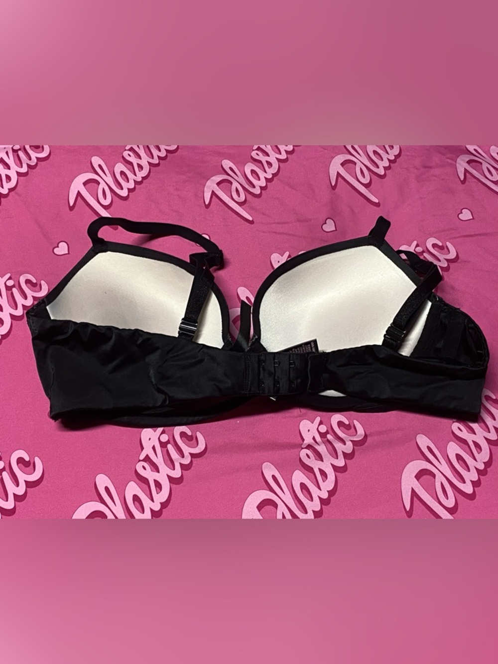 EUC Victorias Secret Black Bling Rhinestone Very Sexy Push Up Lingerie Bra - Picture 2 of 3